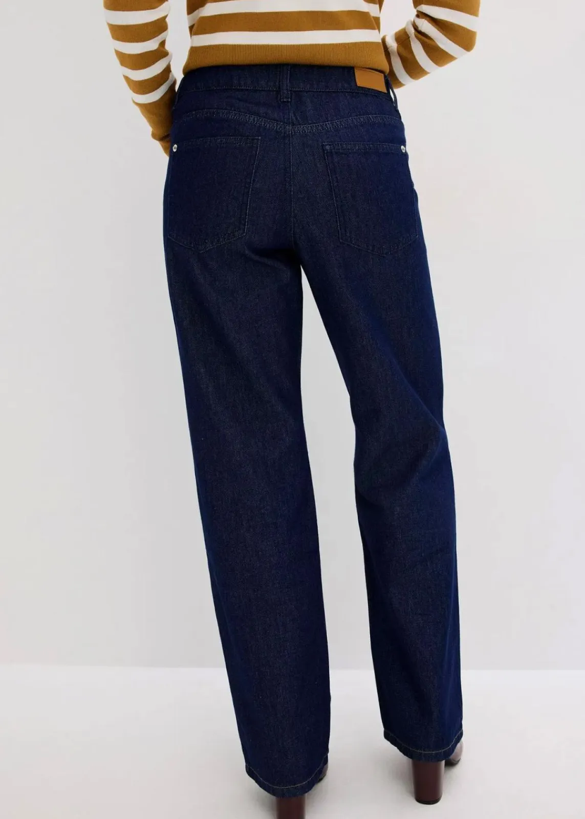 bonprix Bekleidung·Shirts & Tops|Jeans^Straight-Jeans Mid Waist tiefblau denim ungewaschen