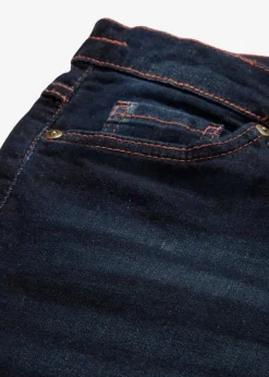 bonprix Jeans|Kurzgrößen^Straight-Jeans Mid Waist, Bequembund dunkelblau denim