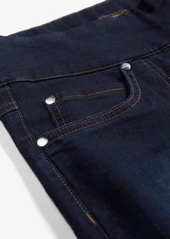 bonprix Jeans|Kurzgrößen^Straight-Jeans Mid Waist, Super Stretch mit Bequembund darkblue stone