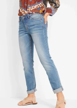 bonprix Bekleidung·Shirts & Tops|Jeans^Straight-Jeans Mid Waist, Stretch blau denim