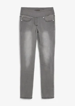bonprix Kurzgrößen|Bekleidung·Shirts & Tops^Straight-Jeans Mid Waist, Super Stretch mit Bequembund grey denim