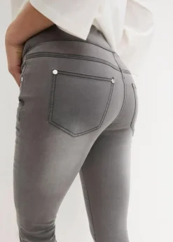 bonprix Kurzgrößen|Bekleidung·Shirts & Tops^Straight-Jeans Mid Waist, Super Stretch mit Bequembund grey denim
