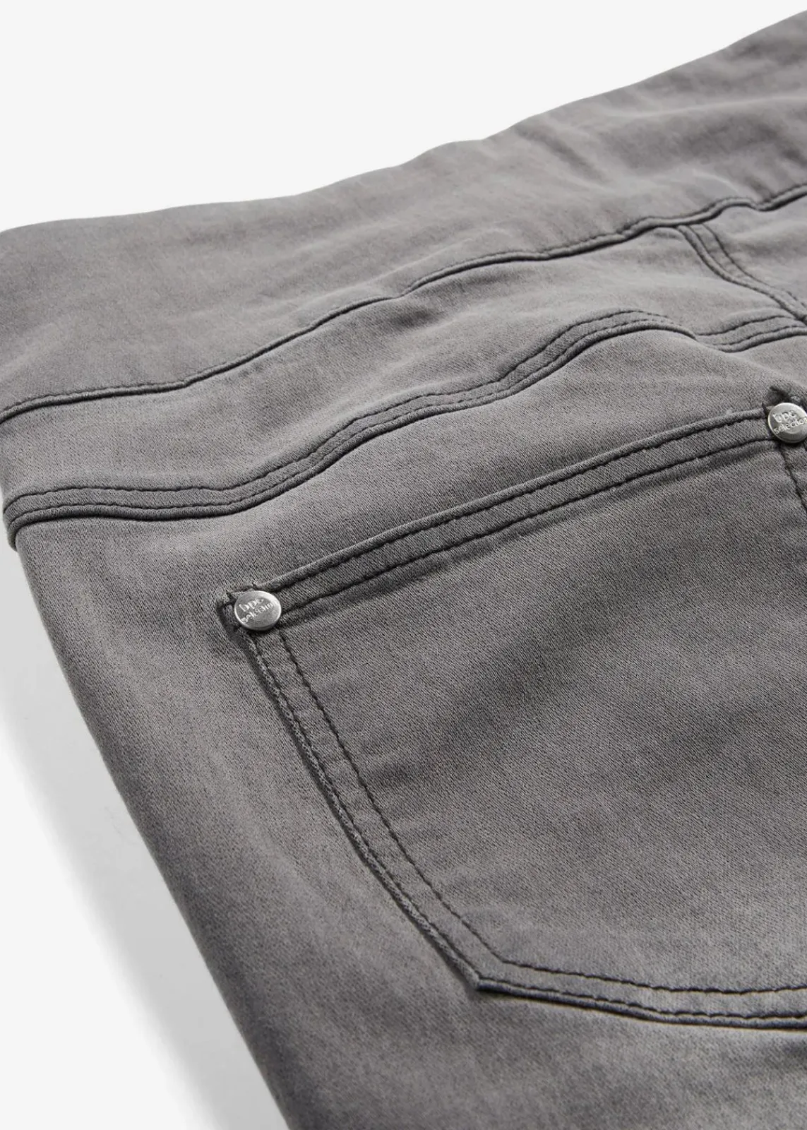 bonprix Kurzgrößen|Bekleidung·Shirts & Tops^Straight-Jeans Mid Waist, Super Stretch mit Bequembund grey denim
