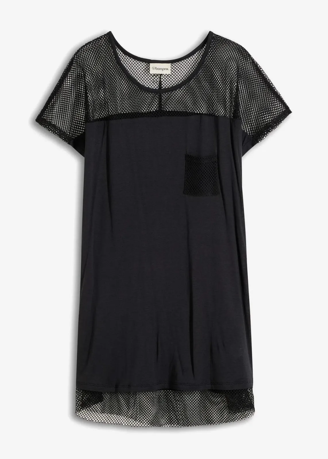 bonprix Strandmode|Bademode·Strandmode^Strand Longshirt aus fließender Viskose schwarz