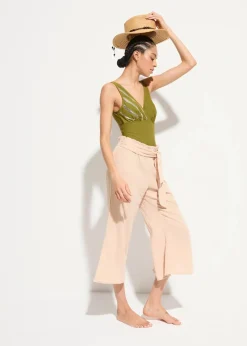 bonprix Strandmode|Bademode·Strandmode^Strand Musselin 3/4-Hose kreidebeige