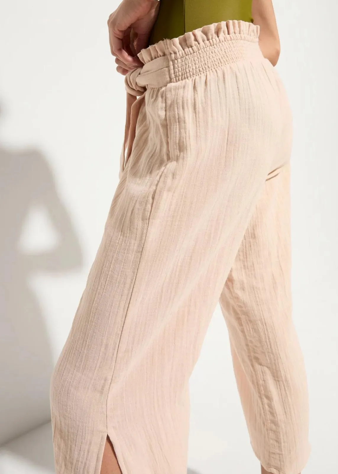 bonprix Strandmode|Bademode·Strandmode^Strand Musselin 3/4-Hose kreidebeige