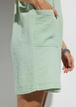bonprix Strandmode|Bademode·Strandmode^Strandjumpsuit aus luftigem Musselin hellschilf