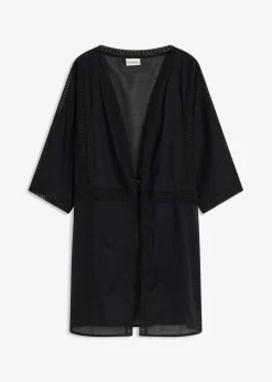 bonprix Strandmode|Bademode·Strandmode^Strandkimono mit Spitze schwarz