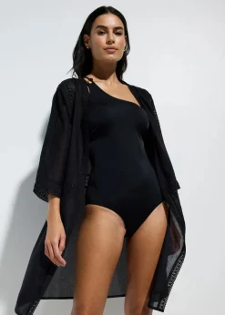 bonprix Strandmode|Bademode·Strandmode^Strandkimono mit Spitze schwarz