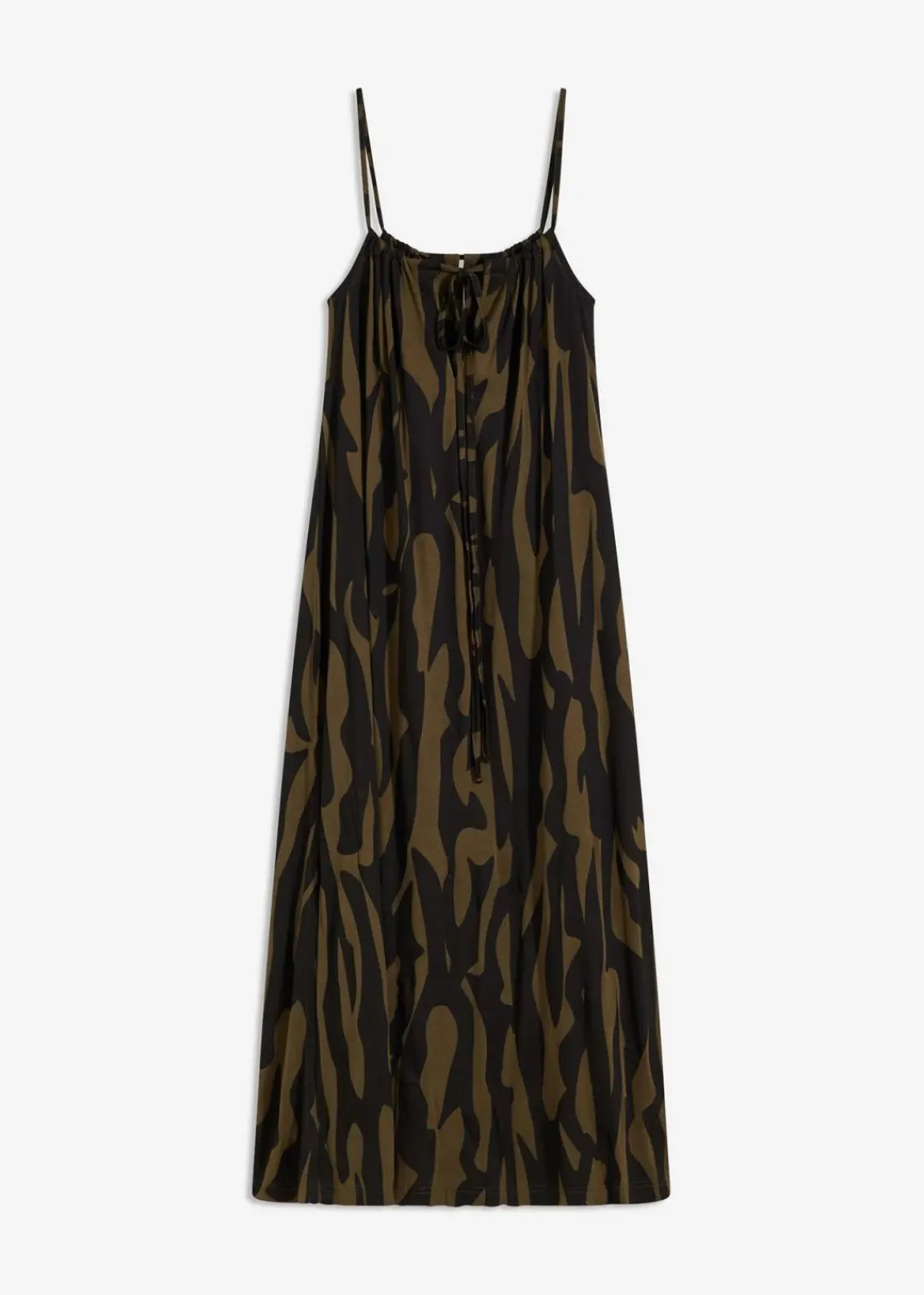 bonprix Strandmode|Bademode·Strandmode^Strandkleid aus fließender Viskose schwarz/khaki