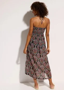 bonprix Strandmode|Bademode·Strandmode^Strandkleid aus leichtem Chiffon schwarz/bunt graphisch