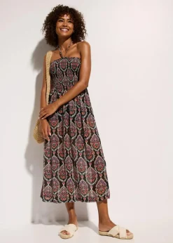 bonprix Strandmode|Bademode·Strandmode^Strandkleid aus leichtem Chiffon schwarz/bunt graphisch