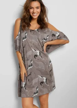 bonprix Strandmode|Bademode·Strandmode^Strandkleid aus softer Viskose grau bedruckt