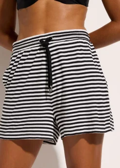 bonprix Mix & Match|Strandmode^Strandshorts aus fließender Viskose schwarz/weiß gestreift
