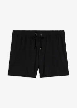 bonprix Bedeckende Bademode|Mix & Match^Strandshorts aus fließendem Viskose-Mix schwarz
