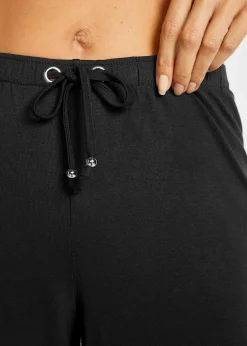 bonprix Bedeckende Bademode|Mix & Match^Strandshorts aus fließendem Viskose-Mix schwarz
