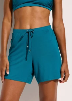 bonprix Hosen|Shorts^Strandshorts aus fließendem Viskose-Mix petrol