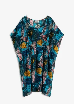 bonprix Strandmode|Bademode·Strandmode^Strandtunika aus leichtem Chiffon blau/gelb floral