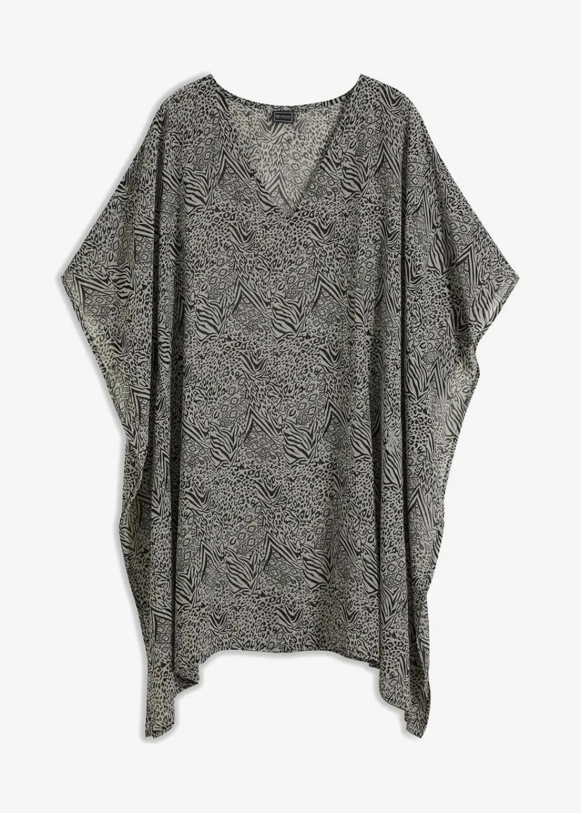bonprix Strandmode|Bademode·Strandmode^Strandtunika aus leichtem Chiffon schwarz/hellgrau gemustert