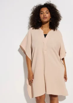 bonprix Kleider|Bekleidung·Pullover & Strickjacken^Strandtunika aus luftigem Musselin kreidebeige
