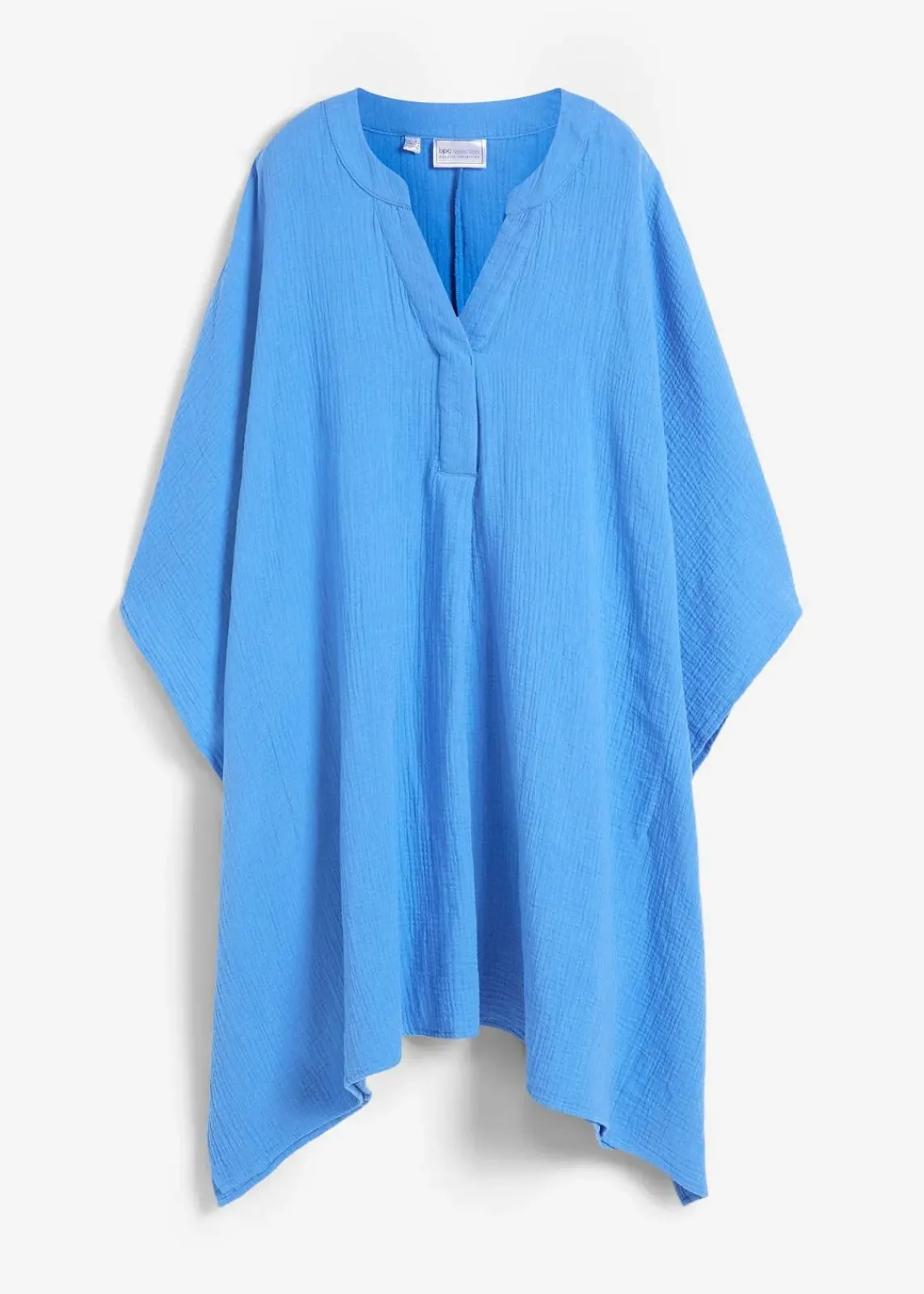 bonprix Kleider|Bekleidung·Pullover & Strickjacken^Strandtunika aus luftigem Musselin blau