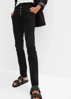 bonprix Bekleidung·Kleider|Hosen^Stretch- Twillhose schwarz