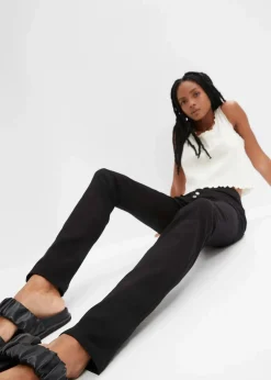 bonprix Bekleidung·Kleider|Hosen^Stretch- Twillhose schwarz