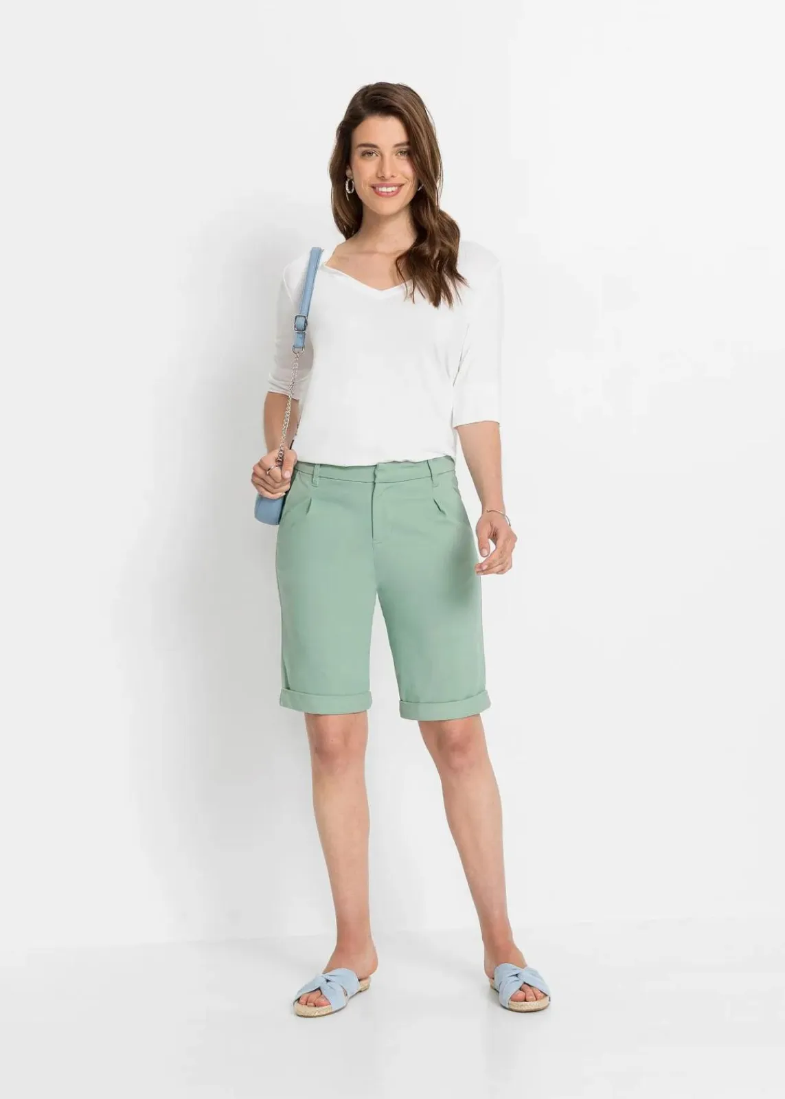 bonprix Hosen|Shorts^Stretch-Bermuda pastellgrün