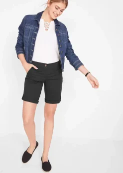 bonprix Hosen|Shorts^Stretch-Bermuda schwarz