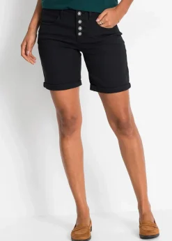 bonprix Bekleidung·Outdoorbekleidung|Bekleidung·Kleider^Stretch-Bermuda schwarz