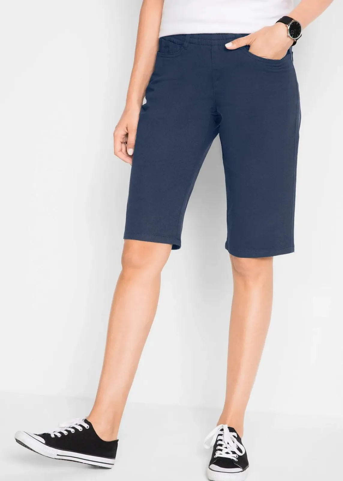 bonprix Shorts|Bekleidung·Outdoorbekleidung^Stretch-Bermuda (2er Pack) dunkelblau + hellblau denim