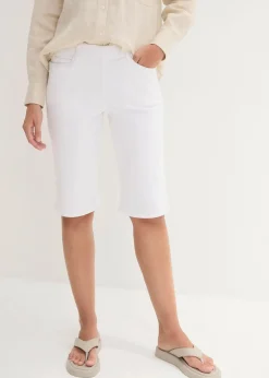 bonprix Shorts|Bekleidung·Outdoorbekleidung^Stretch-Bermuda (2er Pack) weiß + blue bleached