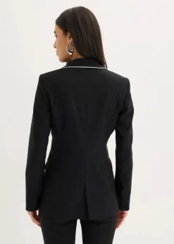 bonprix Bekleidung·Basics|Blazer^Stretch-Blazer aus Bengalin schwarz/wollweiß