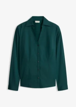 bonprix Bekleidung·Jacken & Mäntel|Blusen & Tuniken^Stretch-Bluse tiefgrün
