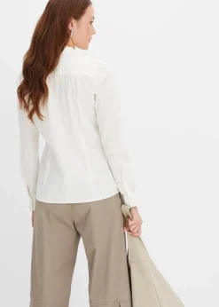 bonprix Blusen & Tuniken|Bekleidung·Jacken & Mäntel^Stretch-Bluse wollweiß