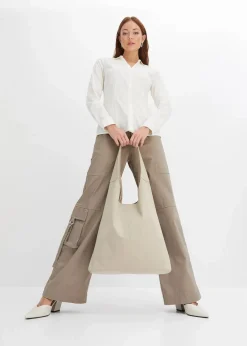 bonprix Blusen & Tuniken|Bekleidung·Jacken & Mäntel^Stretch-Bluse wollweiß