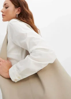 bonprix Blusen & Tuniken|Bekleidung·Jacken & Mäntel^Stretch-Bluse wollweiß