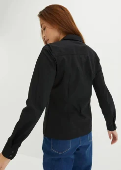 bonprix Blusen & Tuniken|Bekleidung·Jacken & Mäntel^Stretch-Bluse schwarz