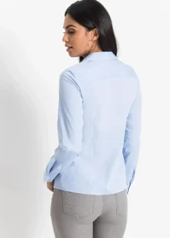 bonprix Blusen & Tuniken|Bekleidung·Jacken & Mäntel^Stretch-Bluse perlblau