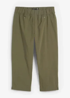 bonprix Hosen^Stretchcapri mit Schlupfbund dunkeloliv