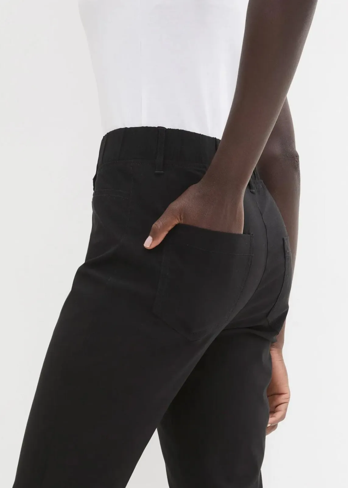 bonprix Hosen^Stretchcapri mit Schlupfbund schwarz