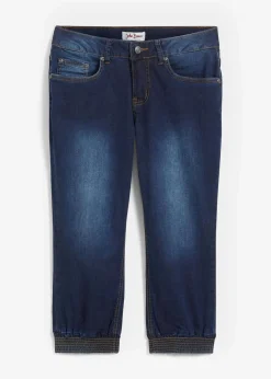 bonprix Bekleidung·Shirts & Tops|Jeans^Stretch-Capri-Jeans dunkelblau used