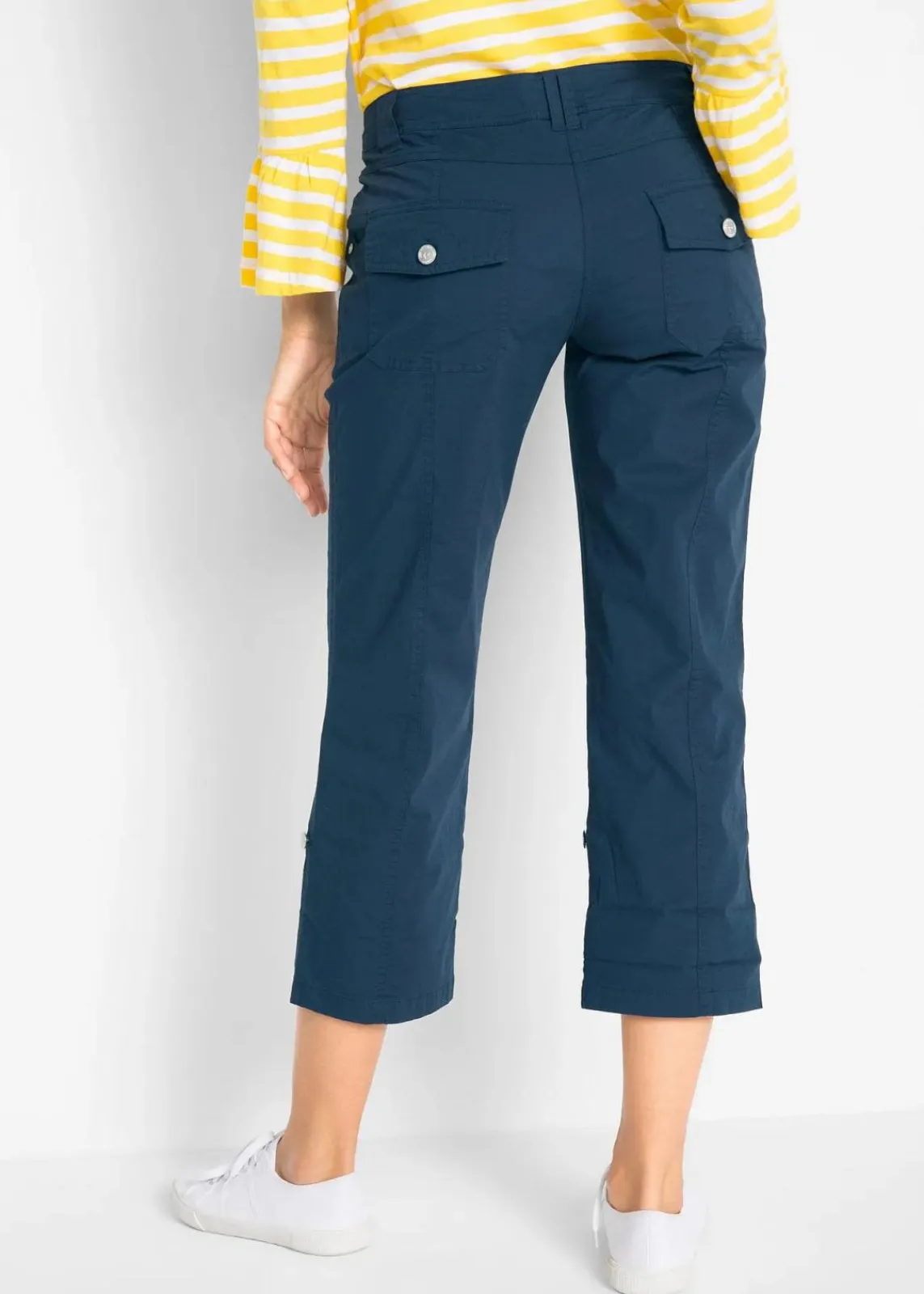 bonprix Hosen|Bekleidung·Kleider^Stretch-Cargo-Hose, 3/4-Länge dunkelblau