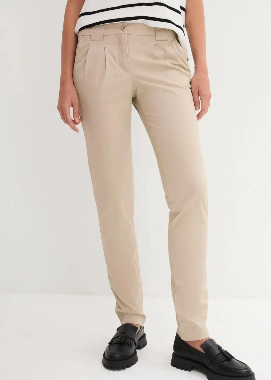 bonprix Kurzgrößen|Hosen^Stretch-Chinohose sand