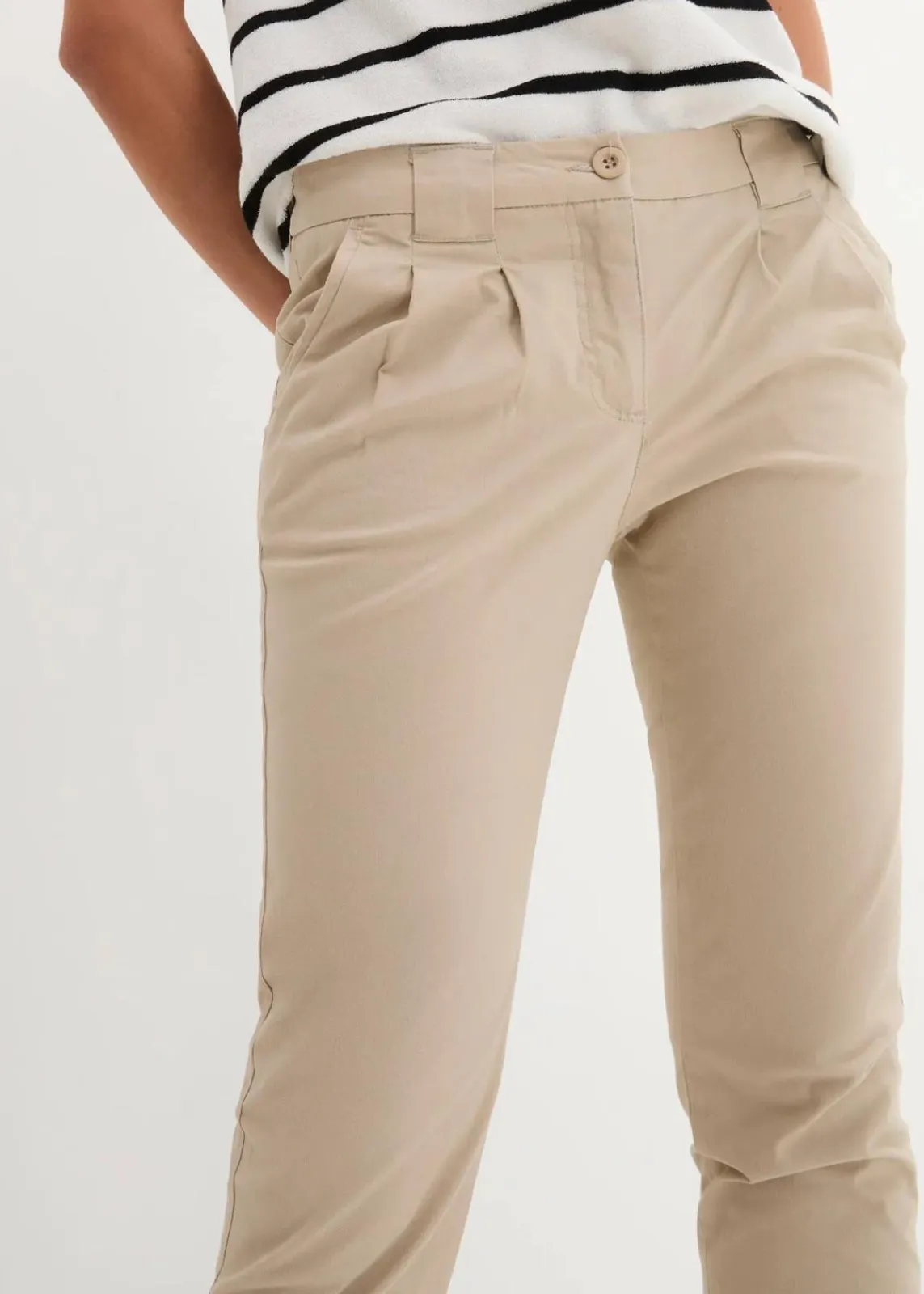 bonprix Kurzgrößen|Hosen^Stretch-Chinohose sand