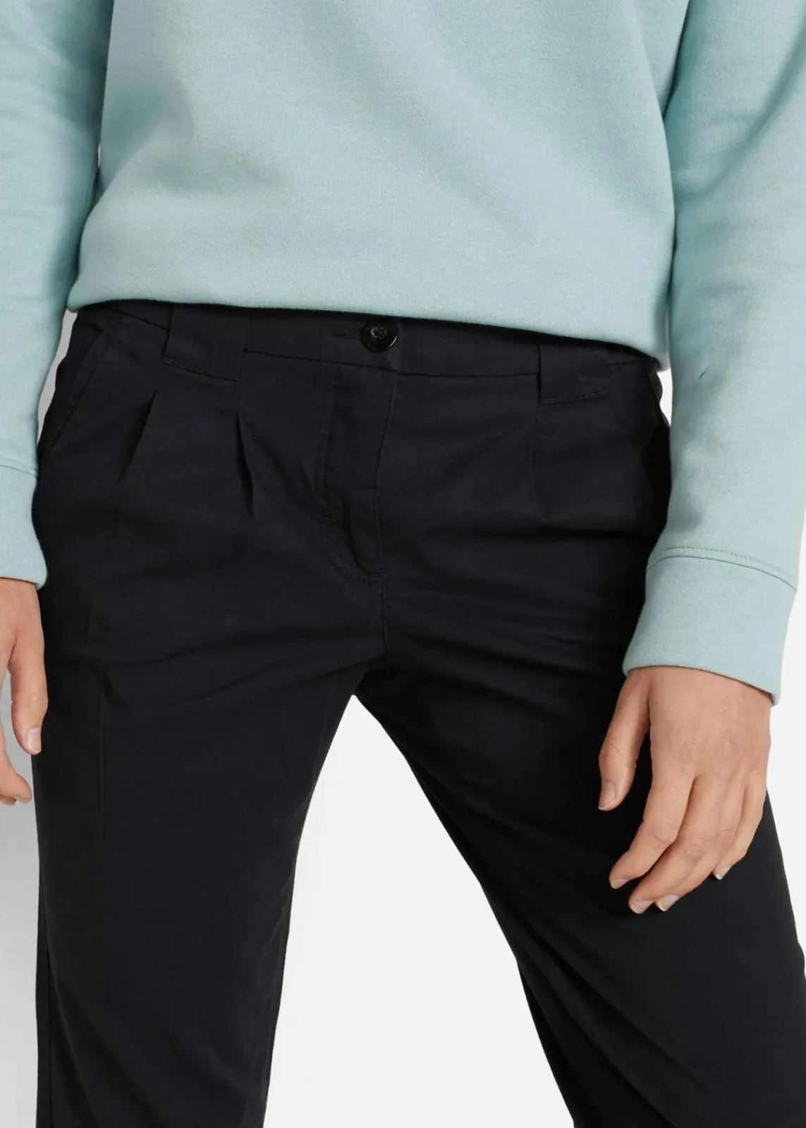 bonprix Kurzgrößen|Bekleidung·Kleider^Stretch-Chinohose schwarz