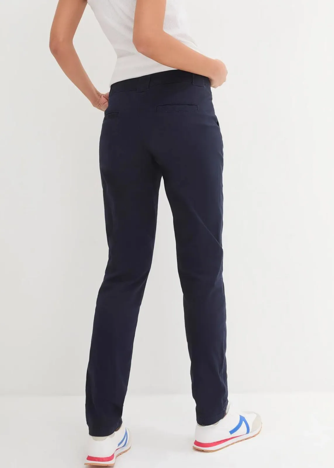 bonprix Kurzgrößen|Hosen^Stretch-Chinohose dunkelblau