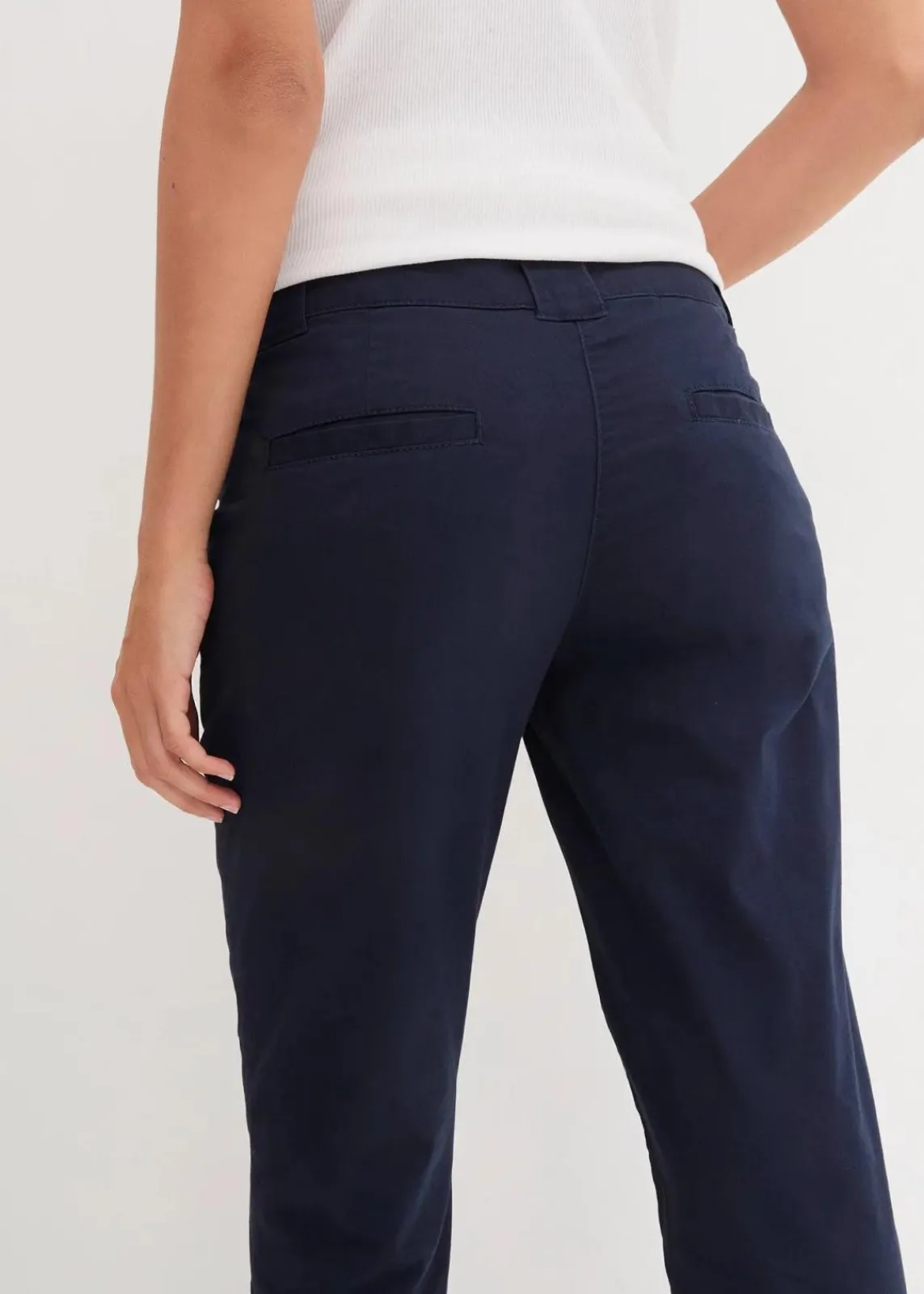 bonprix Kurzgrößen|Hosen^Stretch-Chinohose dunkelblau