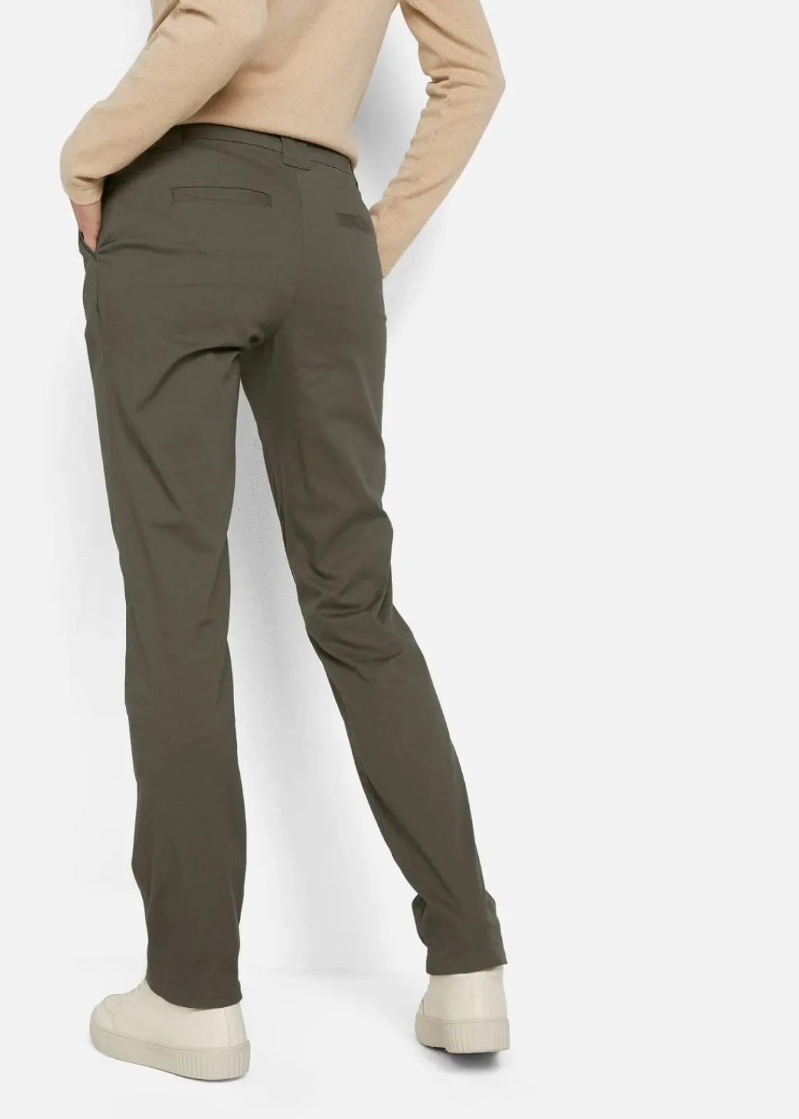 bonprix Kurzgrößen|Hosen^Stretch-Chinohose dunkeloliv