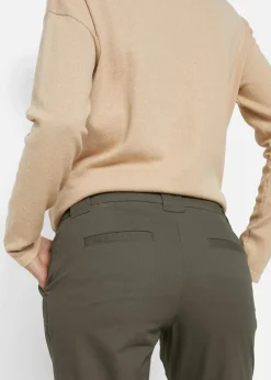 bonprix Kurzgrößen|Hosen^Stretch-Chinohose dunkeloliv